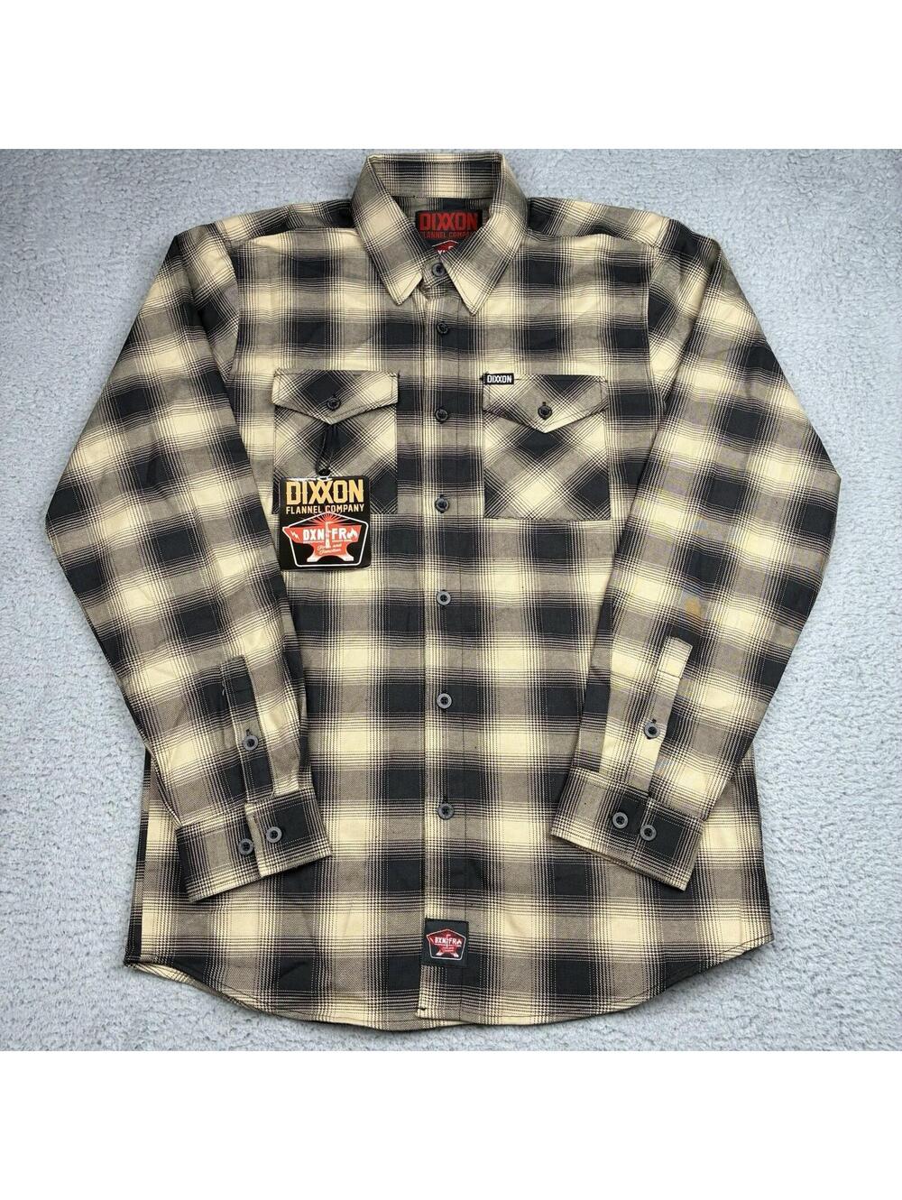 Dixxon Flannel Company Barrio FR Flannel Shirt Mens Medium Brown Plaid NWT